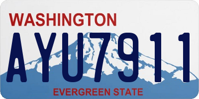 WA license plate AYU7911