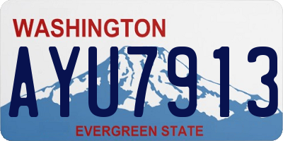 WA license plate AYU7913