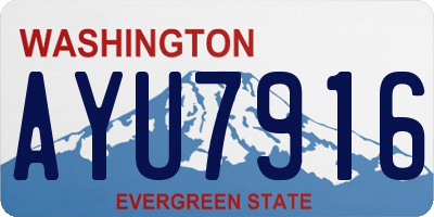 WA license plate AYU7916