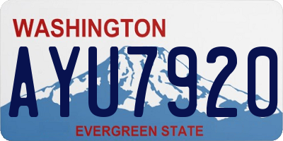 WA license plate AYU7920