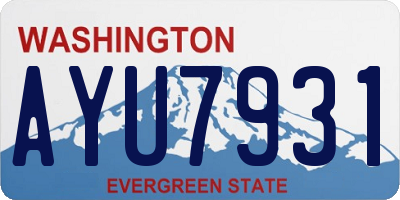 WA license plate AYU7931