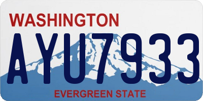WA license plate AYU7933