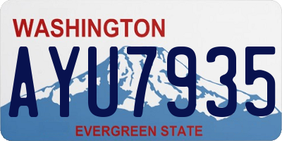 WA license plate AYU7935