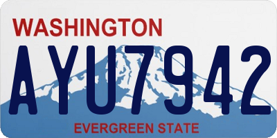 WA license plate AYU7942