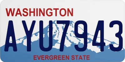 WA license plate AYU7943