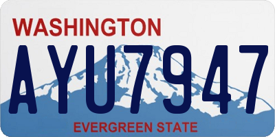 WA license plate AYU7947