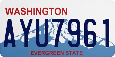 WA license plate AYU7961