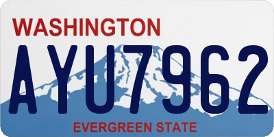 WA license plate AYU7962