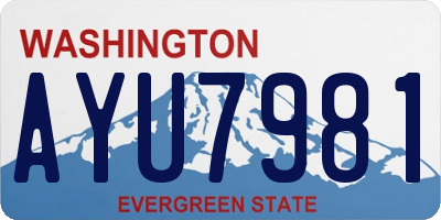 WA license plate AYU7981