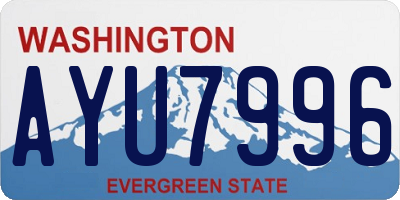WA license plate AYU7996