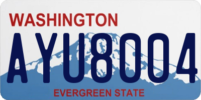 WA license plate AYU8004