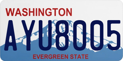 WA license plate AYU8005