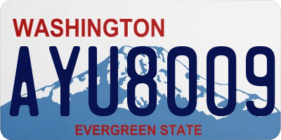 WA license plate AYU8009