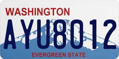 WA license plate AYU8012