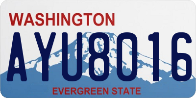 WA license plate AYU8016