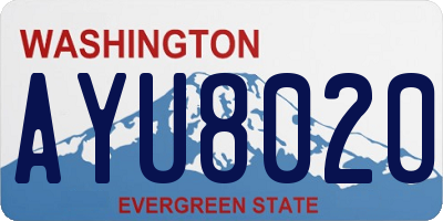 WA license plate AYU8020