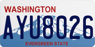 WA license plate AYU8026