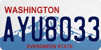 WA license plate AYU8033