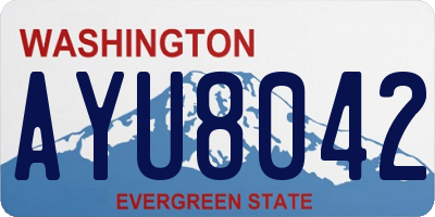 WA license plate AYU8042