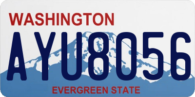 WA license plate AYU8056