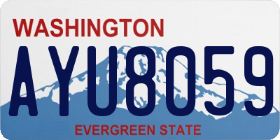 WA license plate AYU8059