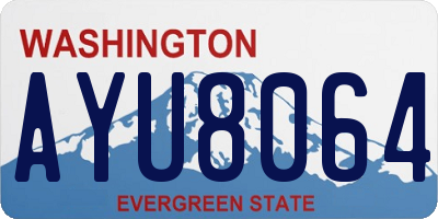 WA license plate AYU8064
