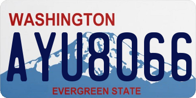 WA license plate AYU8066