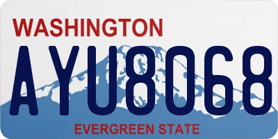 WA license plate AYU8068