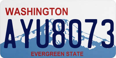 WA license plate AYU8073