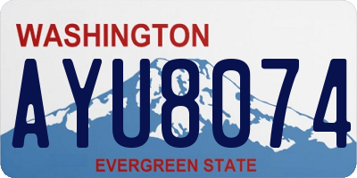 WA license plate AYU8074