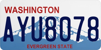 WA license plate AYU8078
