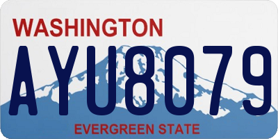 WA license plate AYU8079