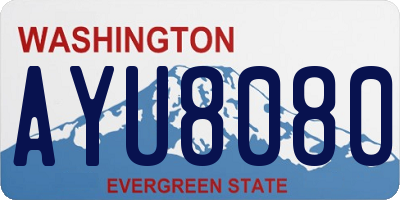 WA license plate AYU8080