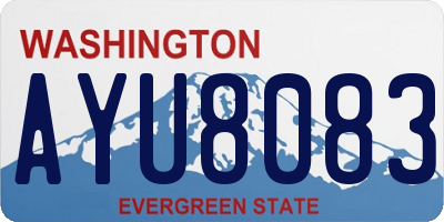 WA license plate AYU8083
