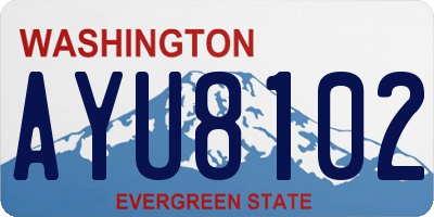 WA license plate AYU8102