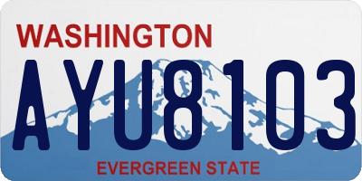 WA license plate AYU8103