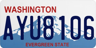 WA license plate AYU8106