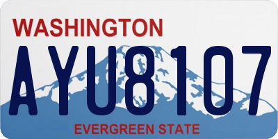 WA license plate AYU8107