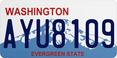 WA license plate AYU8109
