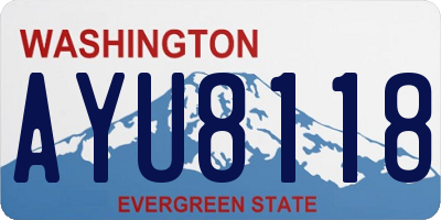 WA license plate AYU8118