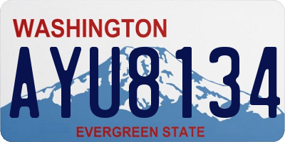 WA license plate AYU8134