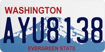 WA license plate AYU8138