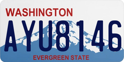 WA license plate AYU8146