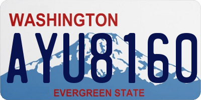 WA license plate AYU8160