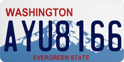 WA license plate AYU8166