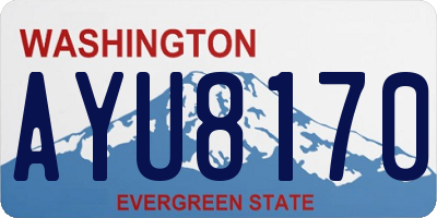 WA license plate AYU8170