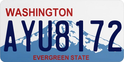 WA license plate AYU8172