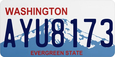 WA license plate AYU8173