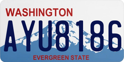 WA license plate AYU8186