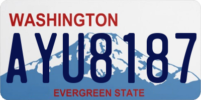 WA license plate AYU8187